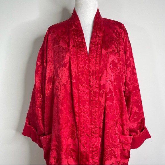 Victorias Secret Gold Label Jacquard Iridescent Satin Terry Cloth House Robe - Picture 1 of 14